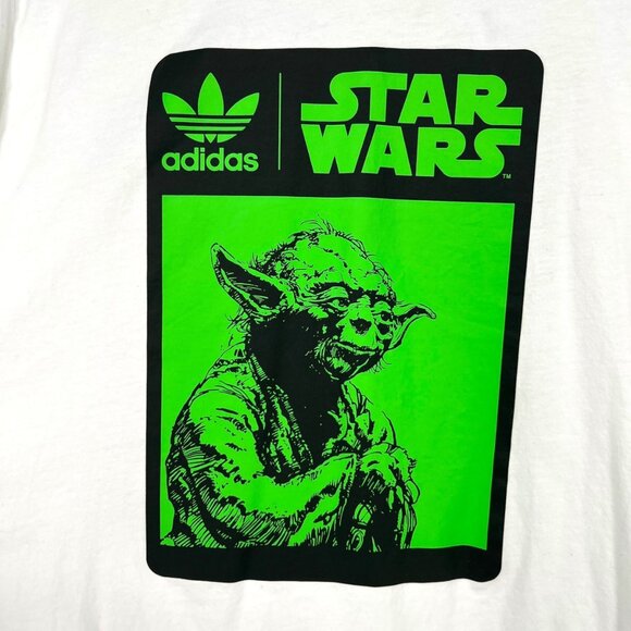 Adidas Star Wars Yoda Graphic Tee Short Sleeve White Green Size XL - Picture 4 of 10